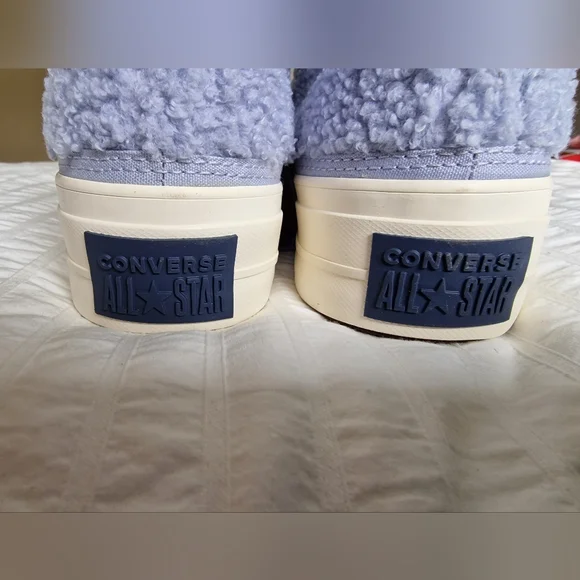 CONVERSE Chuck Taylor All Star Sherpa Platform Trainers Shoes Ghost BNIB UK 5 - Picture 5 of 8